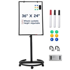 Mobile Whiteboard Standing - 36 X 24 Inches Magnetic Rolling White Board, Hei...