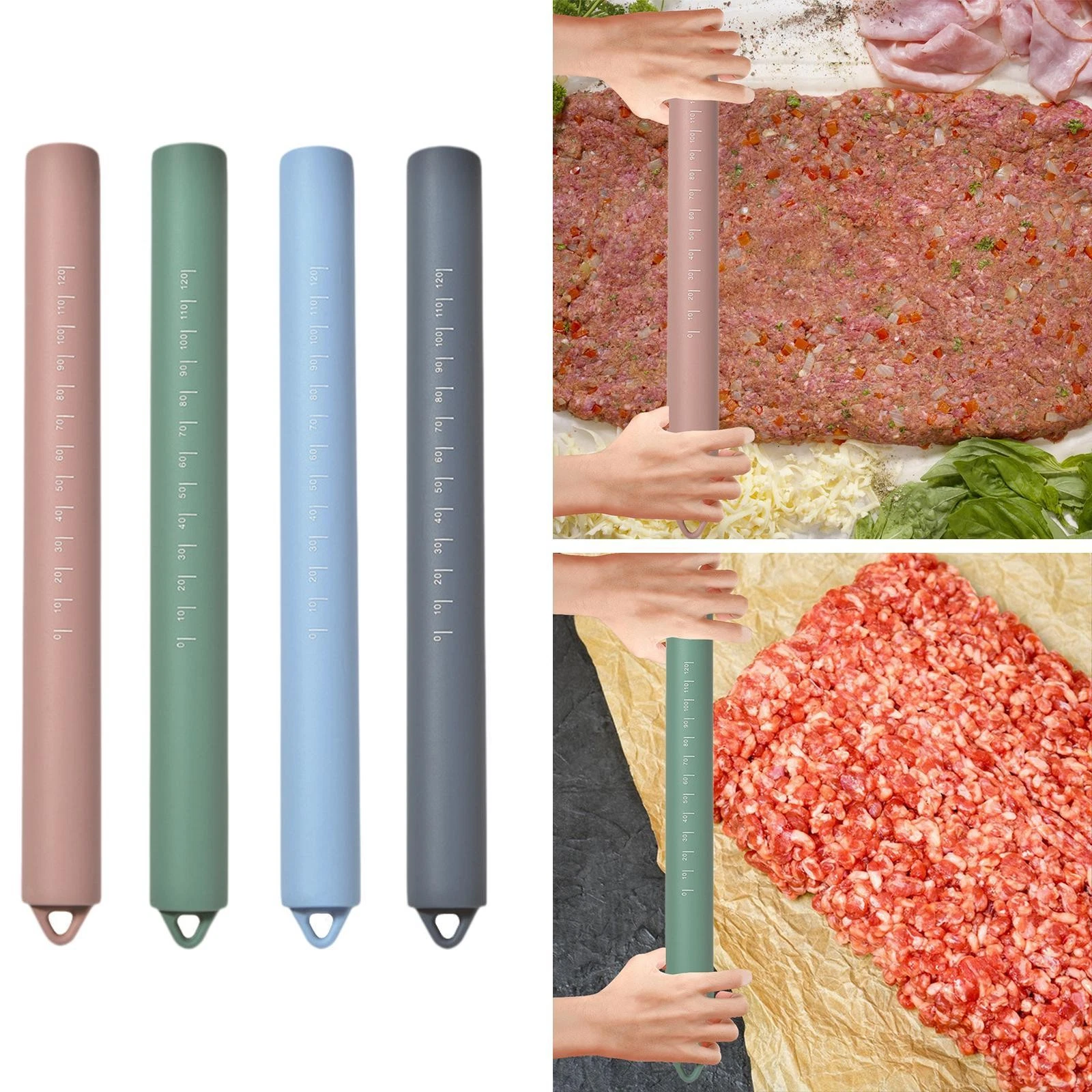 Silicone Rolling Pin Baking Rolling Pin Comfortable Grip Cooking Tool Rolling