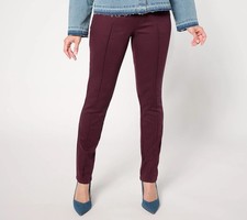 Belle By Kim Gravel Tripleluxe Twill Pintuck Jeans Size 12 Tall Wine Red