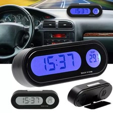 Mini Car Auto Thermometer Digital LCD Time Table Clock W/ Backlight Small