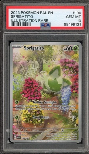 Pokemon Sprigatito Paldea Evolved Illustration Rare #196 PSA 10 Gem Mint