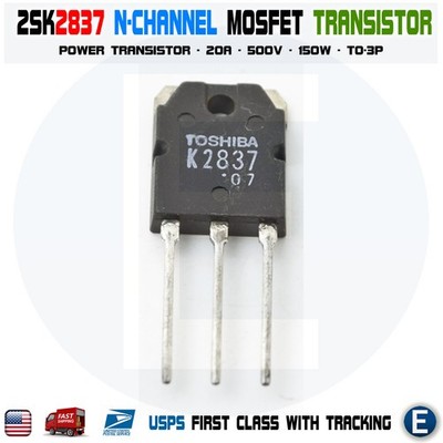 2SK2837 K2837 Power MOSFET Transistor TOSHIBA TO-3P 20A 500V | eBay