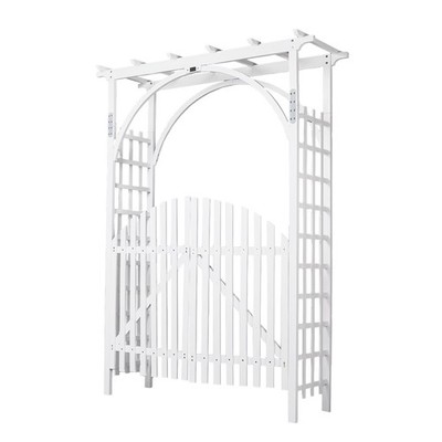 85in Wooden Arbor Wedding Arch Trellis for Plant Climbing Christmas Decor White