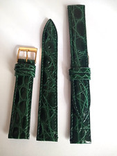 1 CINTURINO PELLE DI COCCODRILLO VERO SEMI IMBOTTITO NUOVO DA 18 / 16 mm. VERDE