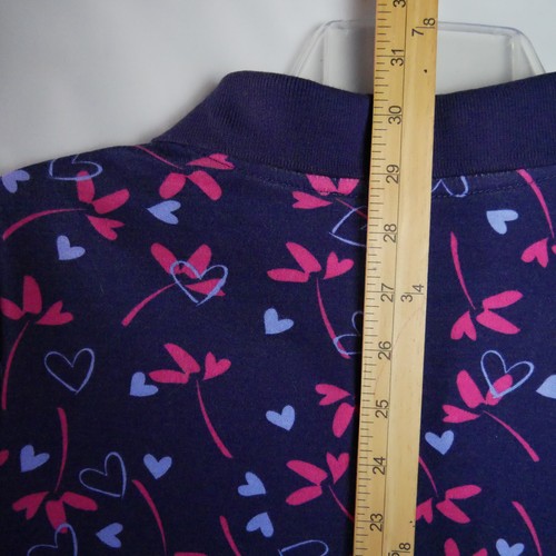 Woman Within Women's Size L 18/20 Navy Blue Hearts Print Polo Shirt - Picture 10 of 12