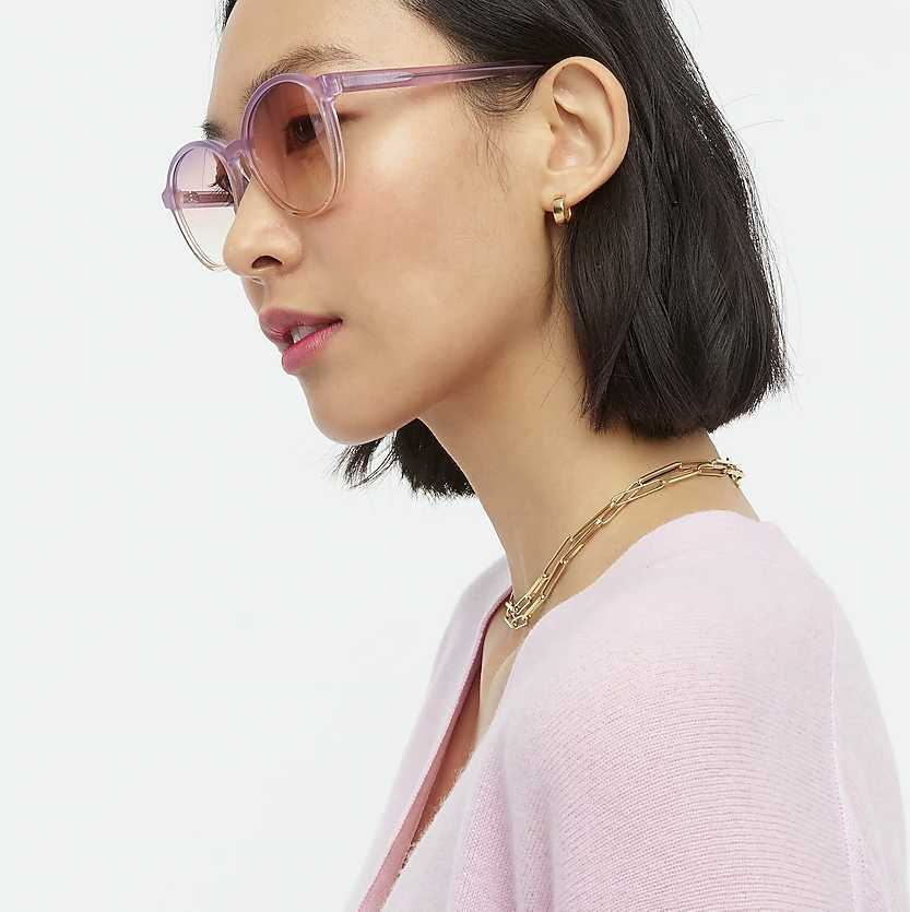 New women\'s J Crew retro ombre round sunglasses Orchid Fade NEW WOMEN main image 3