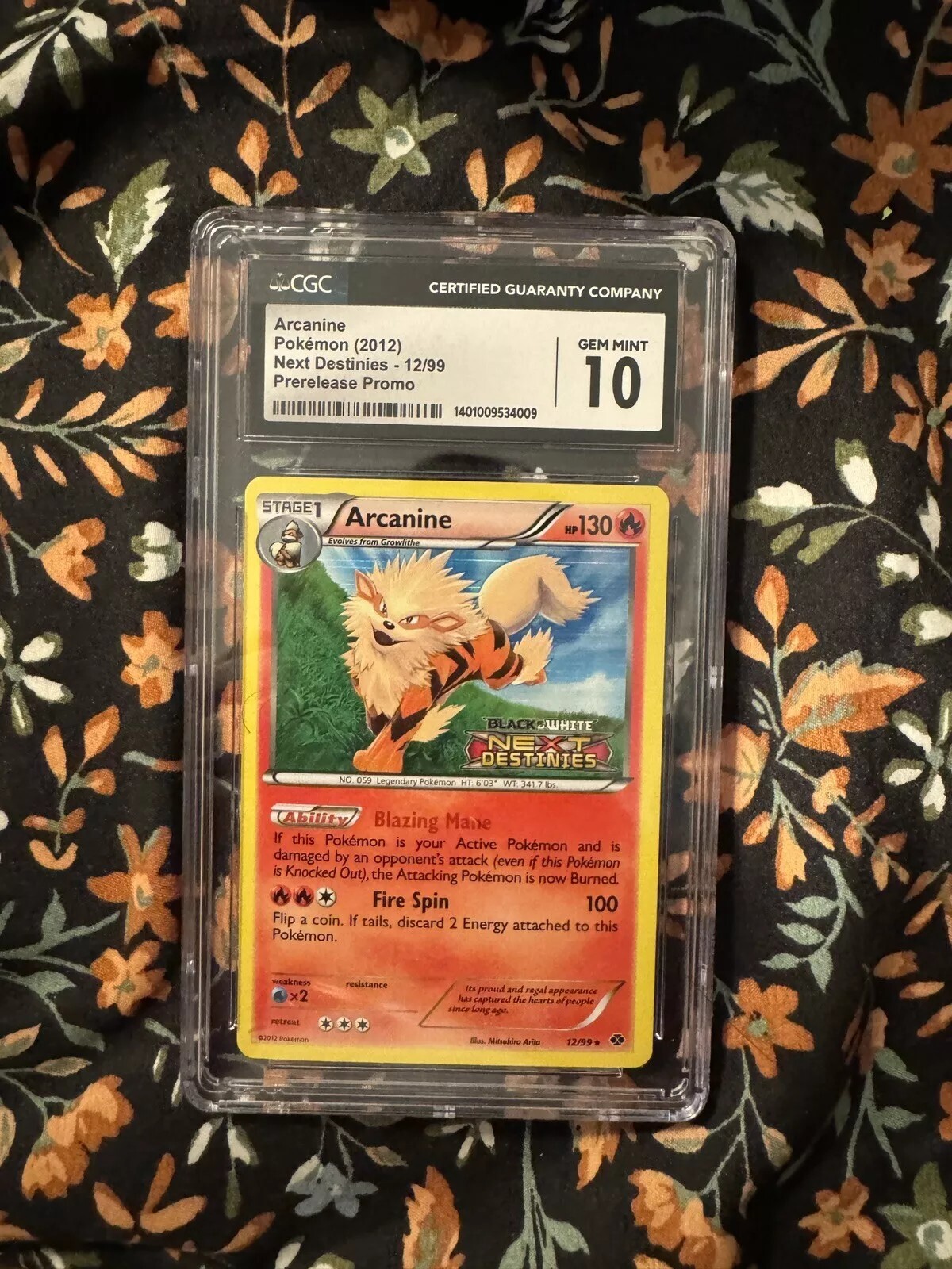 2000 Pokemon Arcanine Prerelease Next Destinies Holo 12/99 Promo CGC 10 GEM MT