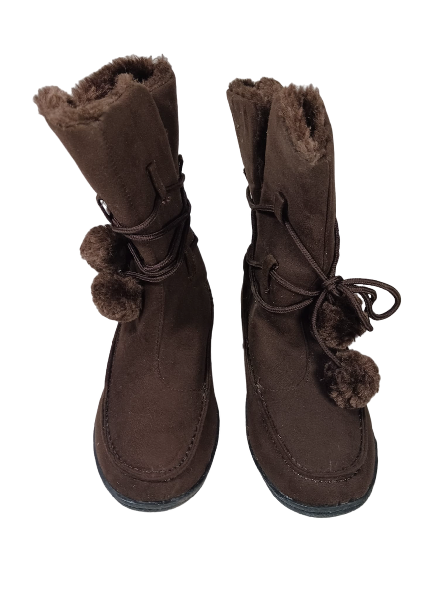 CA Collection By Carrini Women's Suede Winter Mid-Calf Lace-up