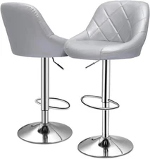 MoNiBloom Stool Chair for Kitchen Counter, Height Adjustable Swivel Silver 