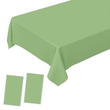 2 Pcs Tablecloth Plastic Disposable Sage Table Covers 54" x 2 Pack Sage Green