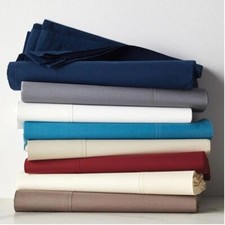 100 Egyptian Cotton 1000 Thread Count Solid Luxury Flat Sheet 2 Pillow Case