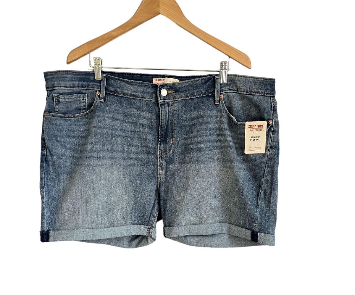 Levis Signature Denim Shorts Women Size 22 Mid Rise 5