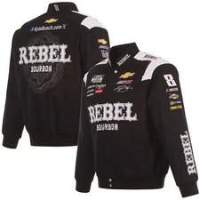Nascar Kyle Busch JH Design Rebel Cotton Twill Full Snap Jacket  Black