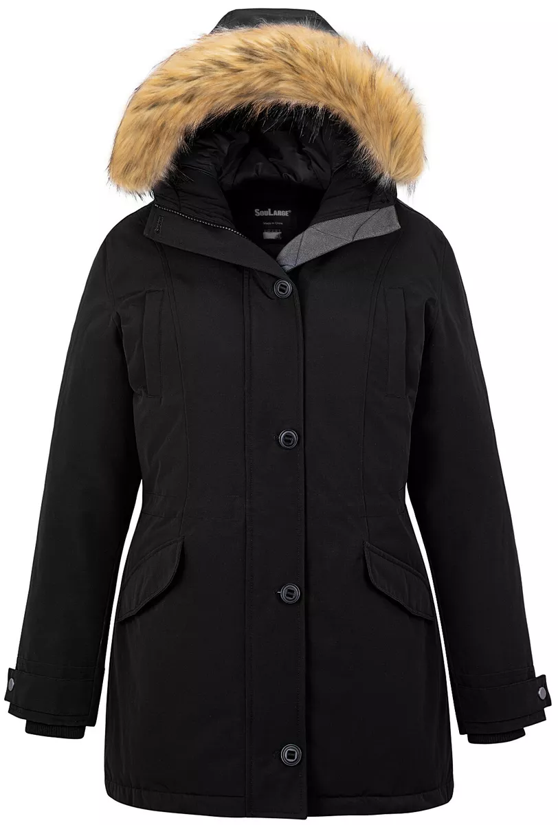 Soularge Women's Winter Parka Coat Plus Size Waterproof Jacket with Fur Hood  | eBay
