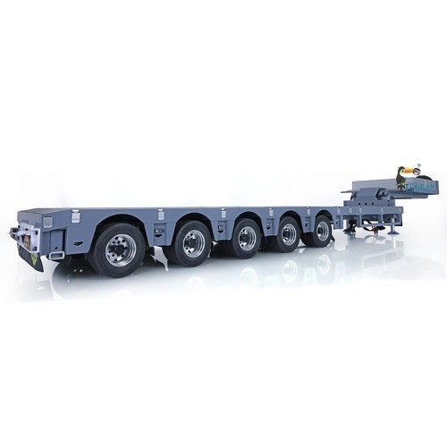 Steering Flat Module Metal Heavy 5Axles Lowboy Trailer for 1:14 RC Tractor Truck - Picture 7 of 11