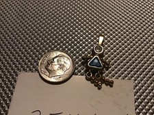 Sterling Gold Tone Birthstone Baby Girl Pendant Charm Zirconia Stone Dark Blue