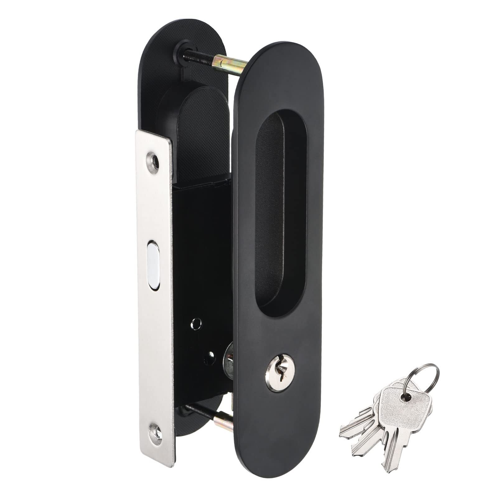 PATIKIL Invisible Sliding Door Lock Recessed Handle Latch for Privacy Pocket Doors