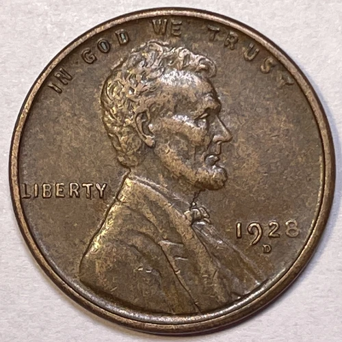 1928-D Lincoln Wheat Cent Choice Extremely Fine XF+/AU Coin #20671