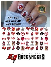 Tampa Bay Buccaneers Waterslide Nail Decals Set Of 50 Instructions & Bonus 