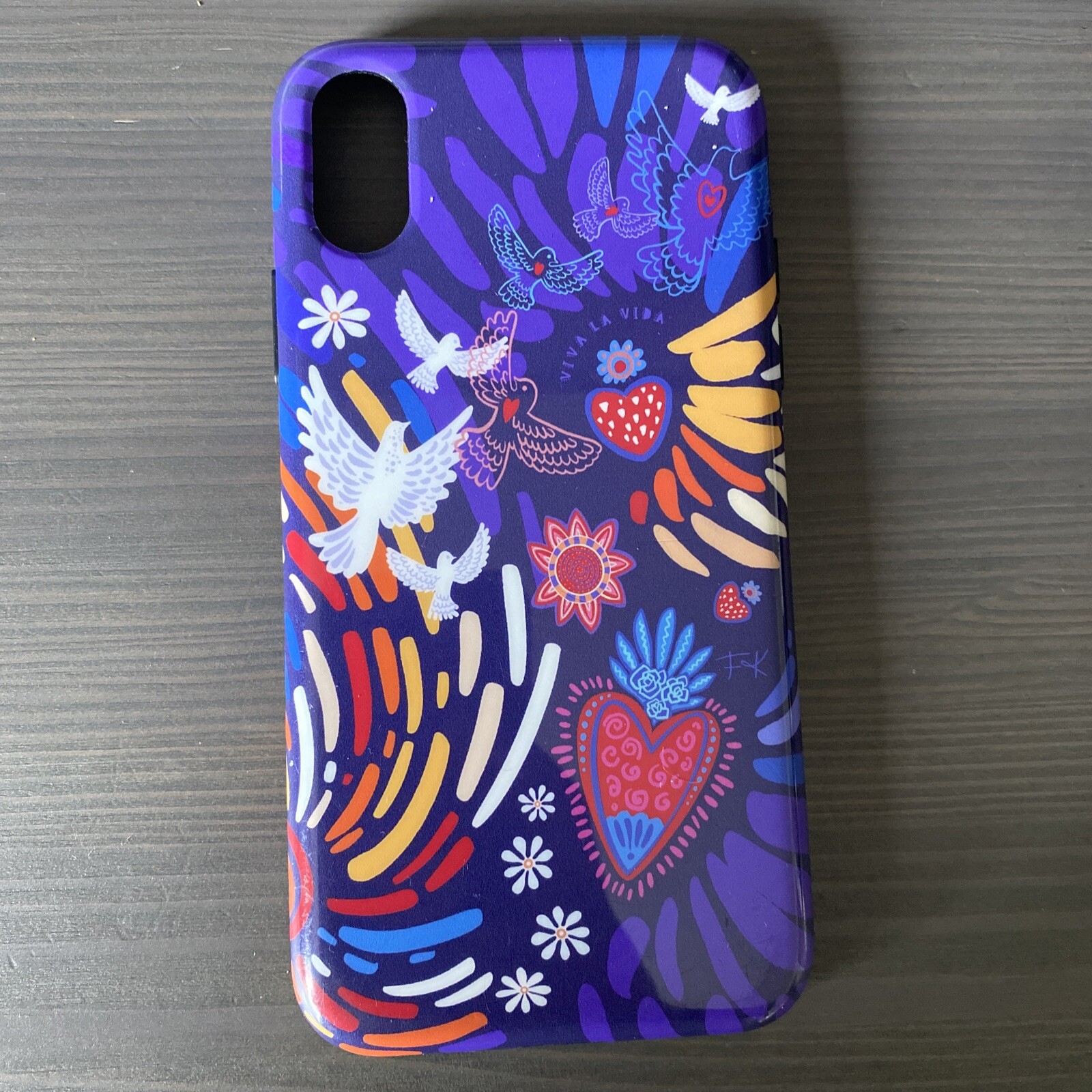 iPhone XS Casely Purple Rainbow Colorful Bird Design Case-image