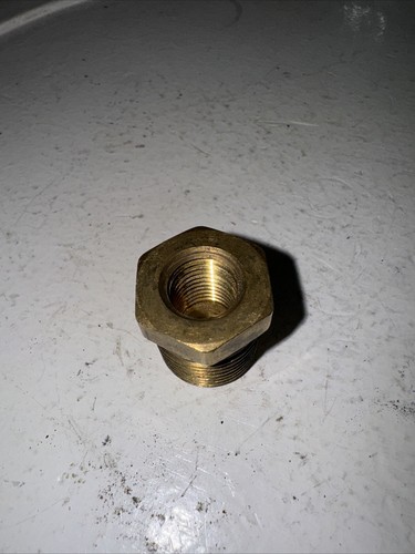 1/2" NPT Male x 1/4" NPT Female Brass Hex Bushing -