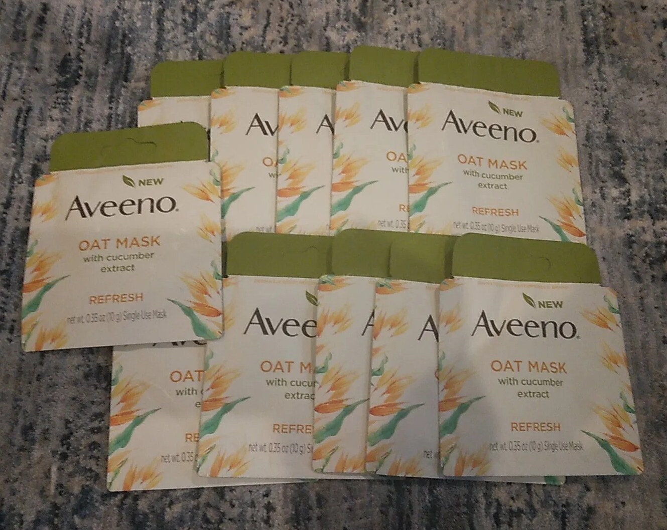 Aveeno Oat Mask 11 Pack with Cucumber & Seaweed Extract for Refreshed Skin