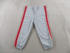 VINTAGE Russell Pants Adult Large Gray Orange Baseball Softball 90s USA Made