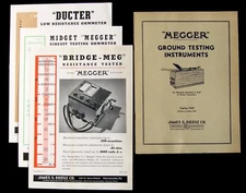 1940's Megger Ground Testing Instrument Industrial Trade Catalogs James Biddle