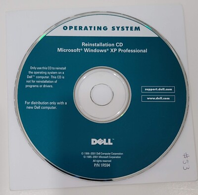 Dell reinstallation CD Microsoft Windows XP Professional