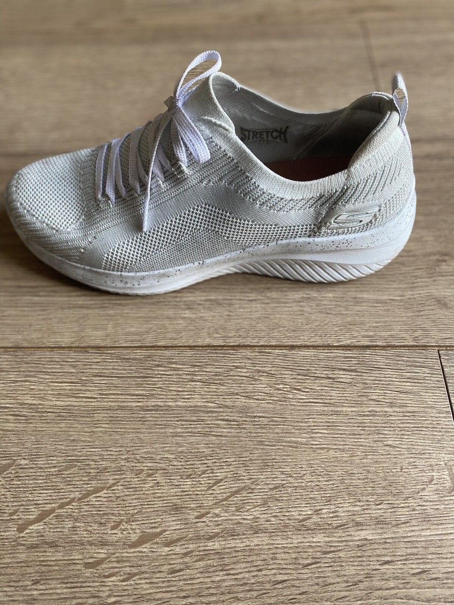 Skechers Ultra Flex Women's Silver White Memory Foam Sneaker