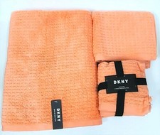 DKNY SALMON,PINK,CORAL COTTON QUICK DRY BATH,HAND OR 5 WASHCLOTH TOWEL -OEKO TEX