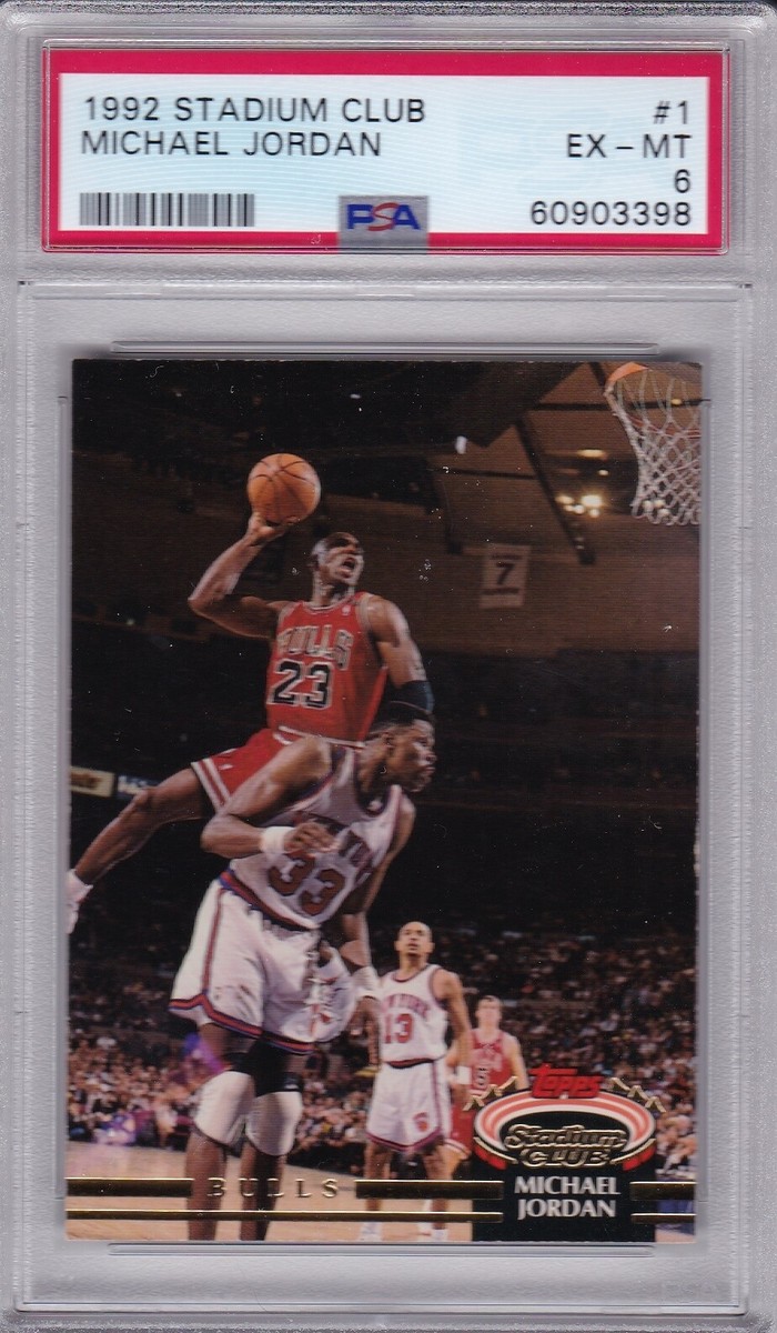 Michael jordan TOPPS パラレル　レア　ジョーダン 1992 Topps Stadium Club #1 MICHAEL JORDAN PSA 6 EX/MT