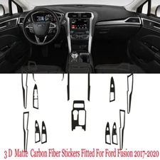 Interior Center Console Carbon Fiber Molding Sticker Decals For Ford Fusion 17+