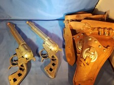 Vintage George Schmidt Patrol Toy Cap Gun w/ Holster Set Lego Bullets