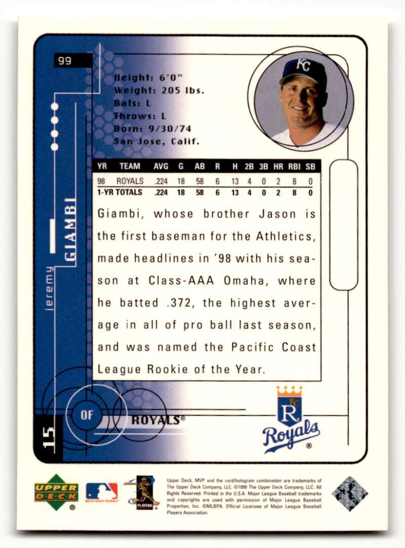 1999 Upper Deck MVP Silver Script #99 Jeremy Giambi Kansas City
