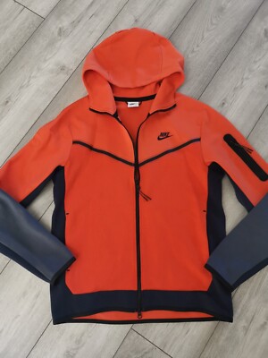 NIKE TECH FLEECE FULL ZIP HOODIE GR. M (CU4489 869) ORANGE / NAVY
