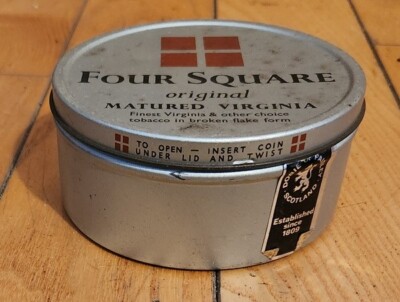 four square tobacco tin Vintage Four Square Original Matured Virginia 4 oz. Tobacco Tin