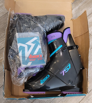 Nordica N757 Vintage Ski Boots 27.0 Purple Black Men Size 9 Women