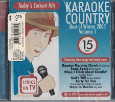 Karaoke Country Best of Winter 2005 Volume 1 15 Songs CD G - Sealed