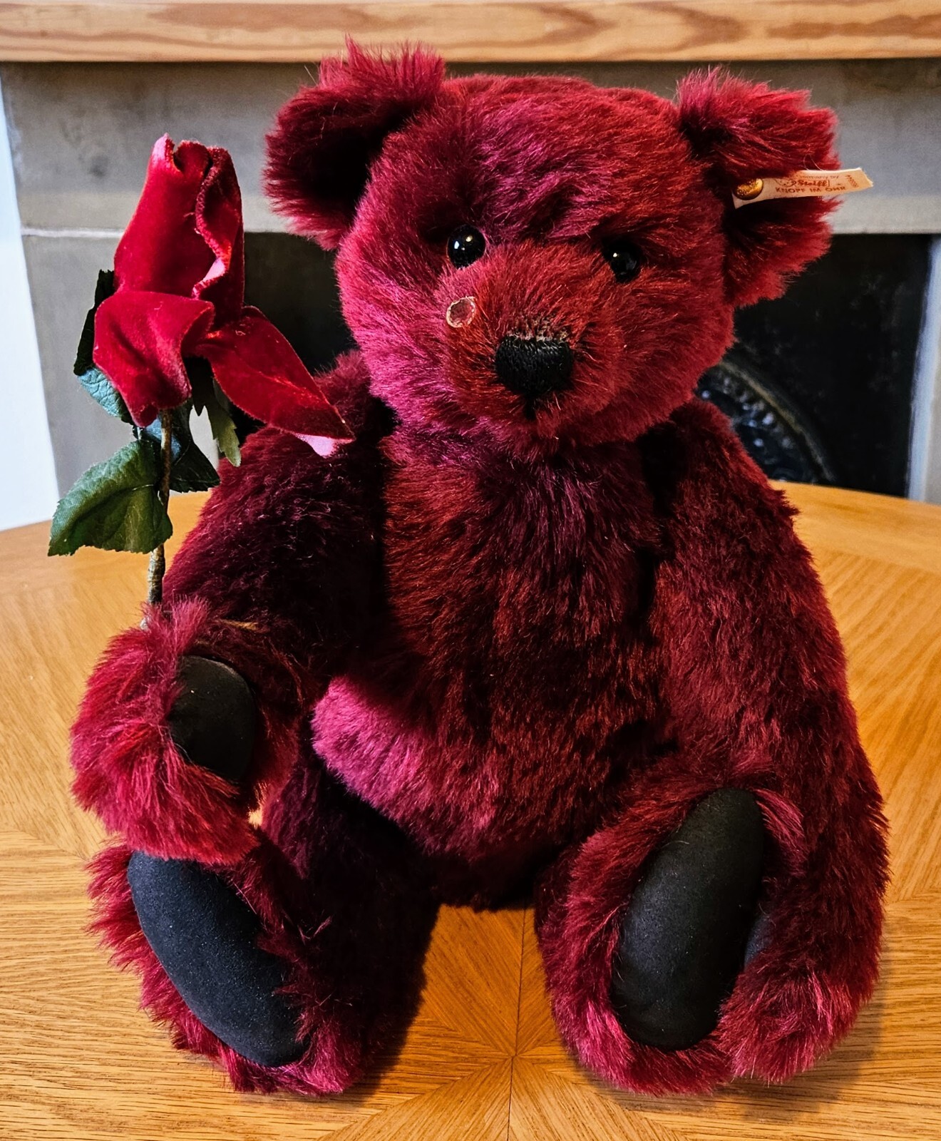 STEIFF 665844 DEW DROP ROSE 40CM 1999 MOHAIR LIMITED EDITION WITH GROWLER