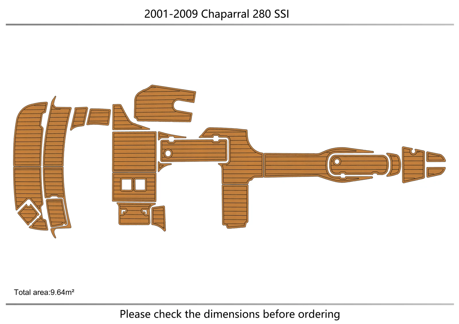 2006 Chaparral 280 SSI Swim Platform Cockpit Pad EVA Foam Teak Deck Flooring Mat