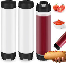 3 Pcs 16 Oz Inverted Plastic Squeeze Bottles, Refillable Tip Large Valve Disp...