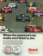 1986 Stant Radiator Caps Print Ad--IndyCars