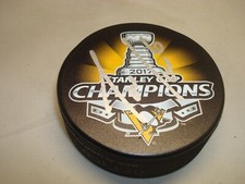 Trevor Daley Signed Pittsburgh Penguins 2017 Stanley Cup Champs Hockey Puck 1A