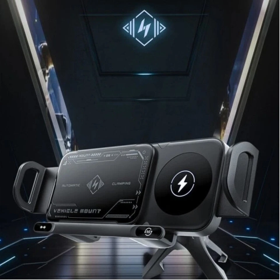 2in1 Car Air Nozzles Mobile Phone/Pad Rotation Mount with 15w Wireless Charging DHL - Image 3 of 4