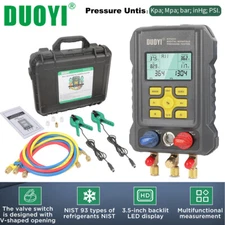 Upgraged Refrigeration Digital Manifold Gauge HVAC Vacuum Pressure Temp Tester
