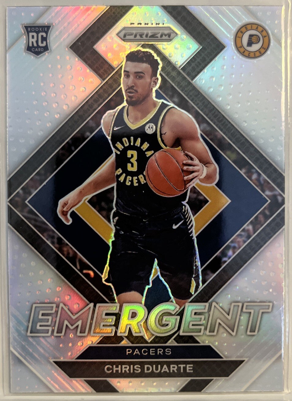 Chris Duarte 2021-22 Prizm Emergent Prizms Silver Rookie Card #14 Indiana Pacers
