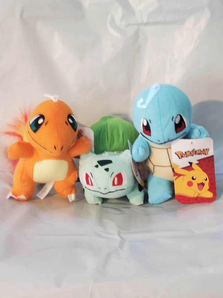Official Licensed Pokemon Squirtle Bulbasaur and Charmander Plush Stuffed Toy - Image 2 of 4