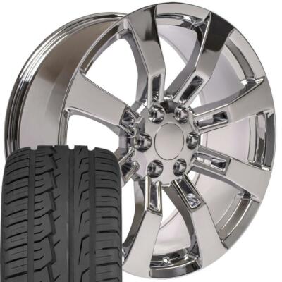 CP 22'' Rims Fit Escalade Tahoe Yukon Sierra Chrome Ironman iMove Tires 5409