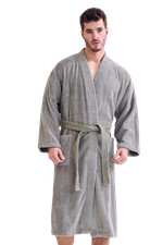 Men's Terry Silver Bathrobe (One Size/L)